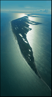 aerial view of Long Point, on the Gold Coast south coast of Ontario