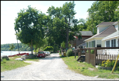  photograph of laneway to Cottages and property in Port Ryerse, on the Gold Coast of Ontario, on Lake Erie