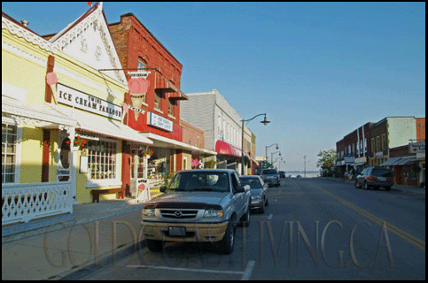 photograph of main street  in Port Rowan, on the Gold Coast of Ontario, on Lake Erie