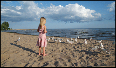 Photograph of girl at beach in Port Dover,  Investment property for sale  on the Gold Coast in southern Ontario