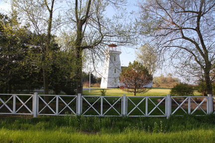 Photograph of converted lighthouse on Long Point Beach, investment property  on the Gold Coast of Ontario, on Lake Erie