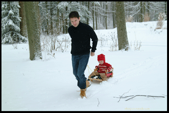 father and son in snow, investment property on the Gold Coast south coast of Ontario